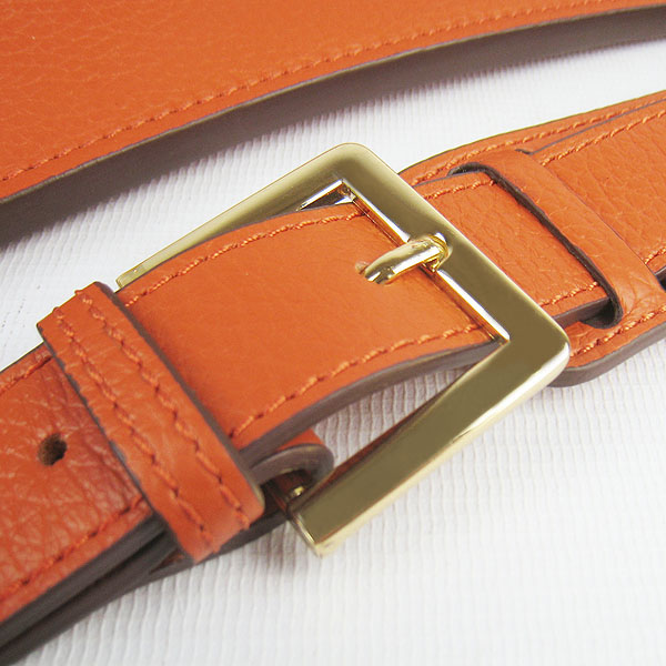 Replica Hermes Jypsiere Fjord Leather Messenger Bag Orange H6508 - 1:1 Copy